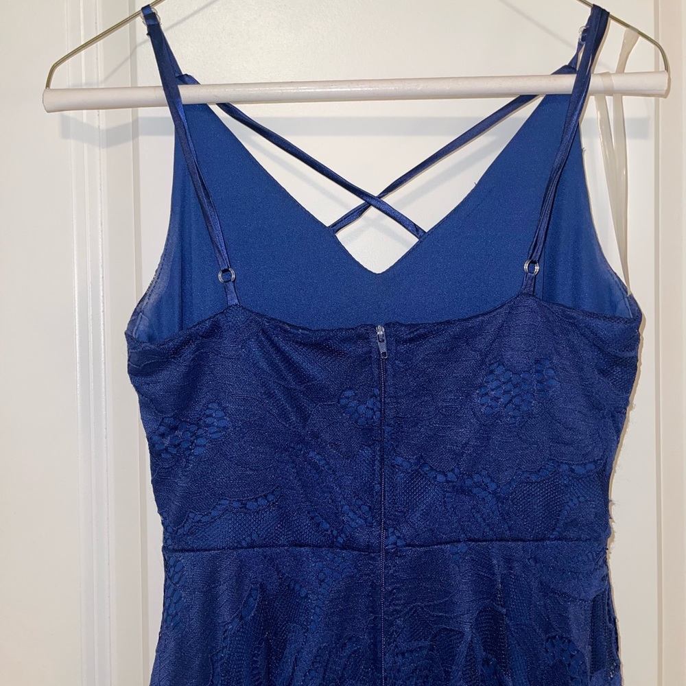 Teeze Me Royal Blue High Low Lace Dress - Picture 5 of 9